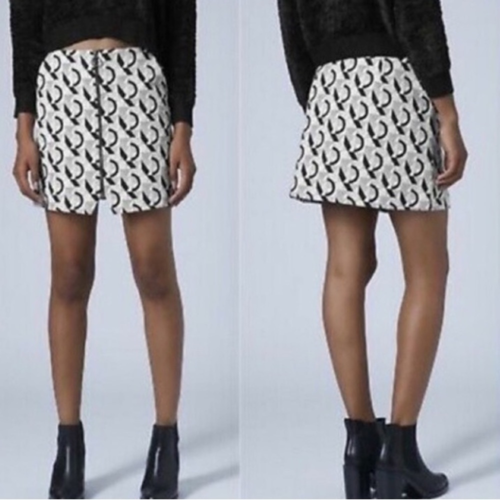 Topshop zip front mini skirt
